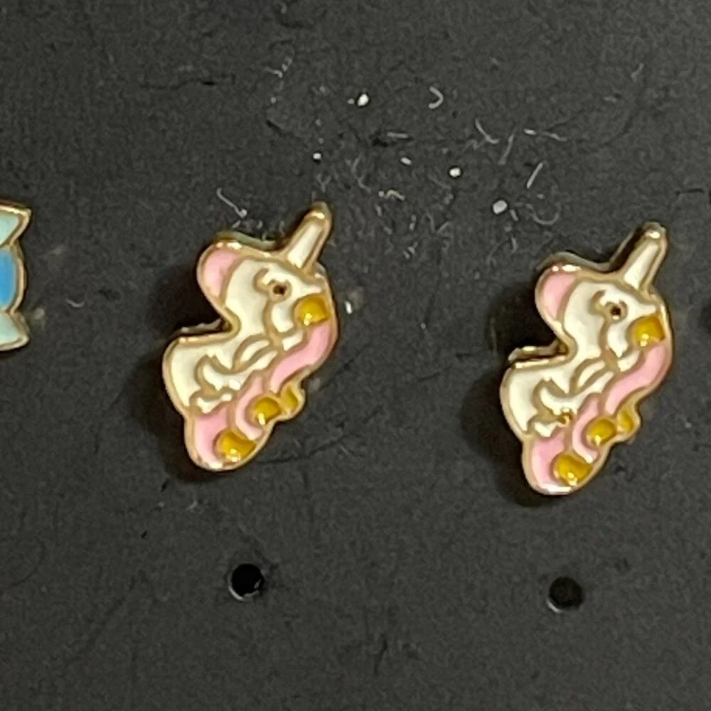 Set of 3 Studded Owl‎ Unicorn Earrings NWOT
